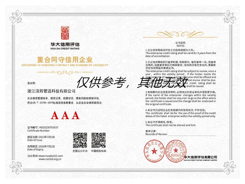 重合同守信用企业